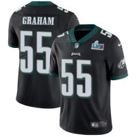 Nike Philadelphia Eagles #55 Brandon Graham Black Super Bowl LVII Patch Alternate Men's Stitched NFL Vapor Untouchable Limited Jersey