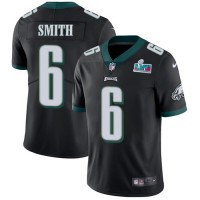 Nike Philadelphia Eagles #6 DeVonta Smith Black Super Bowl LVII Patch Alternate Men's Stitched NFL Vapor Untouchable Limited Jersey