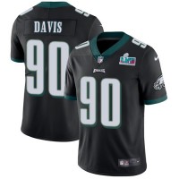 Nike Philadelphia Eagles #90 Jordan Davis Black Super Bowl LVII Patch Alternate Men's Stitched NFL Vapor Untouchable Limited Jersey