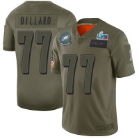 Nike Philadelphia Eagles #77 Andre Dillard Camo Super Bowl LVII Patch Men's Stitched NFL Limited 2019 Salute To Service Jersey