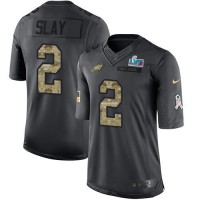 Nike Philadelphia Eagles #2 Darius Slay Black Super Bowl LVII Patch Men's Stitched NFL Limited 2016 Salute to Service Jersey