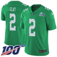 Nike Philadelphia Eagles #2 Darius Slay Green Super Bowl LVII Patch Men's Stitched NFL Limited Rush 100th Season Jersey