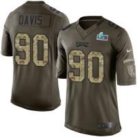 Nike Philadelphia Eagles #90 Jordan Davis Green Super Bowl LVII Patch Men's Stitched NFL Limited 2015 Salute to Service Jersey