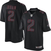 Nike Atlanta Falcons #2 Matt Ryan Black Men's Stitched NFL Impact Limited Jersey