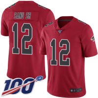 Nike Atlanta Falcons #12 Mohamed Sanu Sr Red Men's Stitched NFL Limited Rush 100th Season Jersey