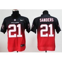 Nike Atlanta Falcons #21 Deion Sanders Black/Red Men's Stitched NFL Elite Fadeaway Fashion Jersey