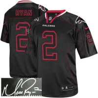 Nike Atlanta Falcons #2 Matt Ryan Lights Out Black Men's Stitched NFL Elite Autographed Jersey