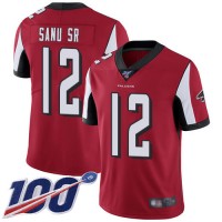 Nike Atlanta Falcons #12 Mohamed Sanu Sr Red Team Color Men's Stitched NFL 100th Season Vapor Limited Jersey