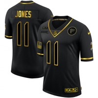 Atlanta Atlanta Falcons #11 Julio Jones Men's Nike 2020 Salute To Service Golden Limited NFL Jersey Black