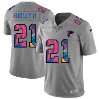 Atlanta Atlanta Falcons #21 Todd Gurley II Men's Nike Multi-Color 2020 NFL Crucial Catch NFL Jersey Greyheather