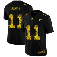 Atlanta Atlanta Falcons #11 Julio Jones Men's Nike Leopard Print Fashion Vapor Limited NFL Jersey Black