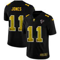 Atlanta Atlanta Falcons #11 Julio Jones Men's Black Nike Golden Sequin Vapor Limited NFL Jersey