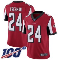 Nike Atlanta Falcons #24 Devonta Freeman Red Team Color Men's Stitched NFL 100th Season Vapor Limited Jersey