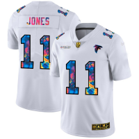 Atlanta Atlanta Falcons #11 Julio Jones Men's White Nike Multi-Color 2020 NFL Crucial Catch Limited NFL Jersey