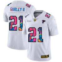 Atlanta Atlanta Falcons #21 Todd Gurley II Men's White Nike Multi-Color 2020 NFL Crucial Catch Limited NFL Jersey