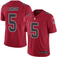 Nike Atlanta Falcons #5 Drake London Red Men's Stitched NFL Limited Rush Jersey
