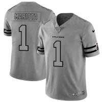 Atlanta Atlanta Falcons #1 Marcus Mariota Men's Nike Gray Gridiron II Vapor Untouchable Limited NFL Jersey