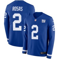 Nike New York Giants #2 Aldrick Rosas Royal Blue Team Color Men's Stitched NFL Limited Therma Long Sleeve Jersey