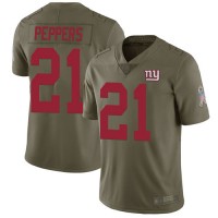 Nike New York Giants #21 Jabrill Peppers Olive Men's Stitched NFL Limited 2017 Salute to Service Jersey