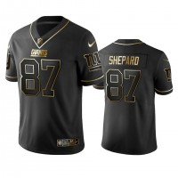 Nike New York Giants #87 Sterling Shepard Black Golden Limited Edition Stitched NFL Jersey