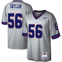 New York New York Giants #56 Lawrence Taylor Mitchell & Ness NFL 100 Retired Player Platinum Jersey