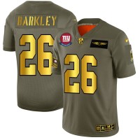 New York New York Giants #26 Saquon Barkley NFL Men's Nike Olive Gold 2019 Salute to Service Limited Jersey