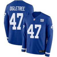 Nike New York Giants #47 Alec Ogletree Royal Blue Team Color Men's Stitched NFL Limited Therma Long Sleeve Jersey