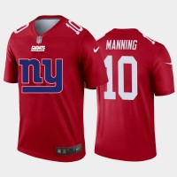 New York New York Giants #10 Eli Manning Red Men's Nike Big Team Logo Vapor Limited NFL Jersey