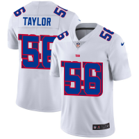 New York New York Giants #56 Lawrence Taylor White Men's Nike Team Logo Dual Overlap Limited NFL Jersey