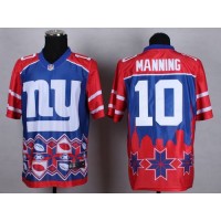 Nike New York Giants #10 Eli Manning Blue Men's Stitched NFL Elite Noble Fashion Jersey