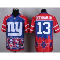 Nike New York Giants #13 Odell Beckham Jr Blue Men's Stitched NFL Elite Noble Fashion Jersey