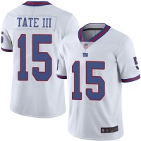 Nike New York Giants #15 Golden Tate III White Men's Stitched NFL Limited Rush Jersey