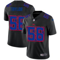 New York New York Giants #56 Lawrence Taylor Men's Nike Team Logo Dual Overlap Limited NFL Jersey Black