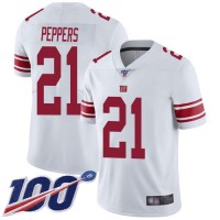 Nike New York Giants #21 Jabrill Peppers White Men's Stitched NFL 100th Season Vapor Limited Jersey