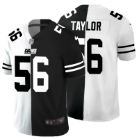 New York New York Giants #56 Lawrence Taylor Men's Black V White Peace Split Nike Vapor Untouchable Limited NFL Jersey