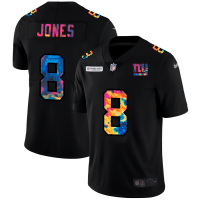New York New York Giants #8 Daniel Jones Men's Nike Multi-Color Black 2020 NFL Crucial Catch Vapor Untouchable Limited Jersey