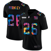 New York New York Giants #26 Saquon Barkley Men's Nike Multi-Color Black 2020 NFL Crucial Catch Vapor Untouchable Limited Jersey