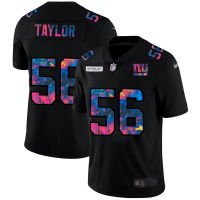 New York New York Giants #56 Lawrence Taylor Men's Nike Multi-Color Black 2020 NFL Crucial Catch Vapor Untouchable Limited Jersey