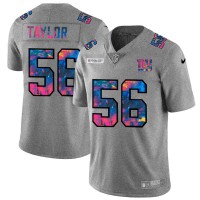 New York New York Giants #56 Lawrence Taylor Men's Nike Multi-Color 2020 NFL Crucial Catch NFL Jersey Greyheather