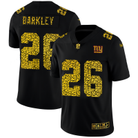 New York New York Giants #26 Saquon Barkley Men's Nike Leopard Print Fashion Vapor Limited NFL Jersey Black