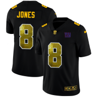 New York New York Giants #8 Daniel Jones Men's Black Nike Golden Sequin Vapor Limited NFL Jersey