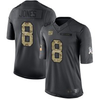 Nike New York Giants #8 Daniel Jones Black Men's Stitched NFL Limited 2016 Salute To Service Jersey