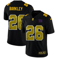 New York New York Giants #26 Saquon Barkley Men's Black Nike Golden Sequin Vapor Limited NFL Jersey