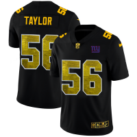 New York New York Giants #56 Lawrence Taylor Men's Black Nike Golden Sequin Vapor Limited NFL Jersey