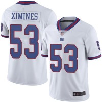 Nike New York Giants #53 Oshane Ximines White Men's Stitched NFL Limited Rush Jersey