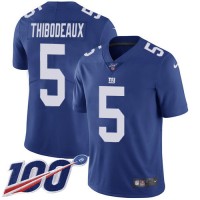 Nike New York Giants #5 Kayvon Thibodeaux Royal Blue Team Color Men's Stitched NFL 100th Season Vapor Untouchable Limited Jersey