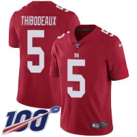 Nike New York Giants #5 Kayvon Thibodeaux Red Alternate Men's Stitched NFL 100th Season Vapor Limited Jersey