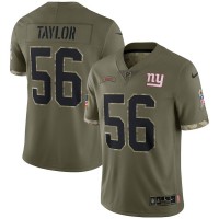 New York New York Giants #56 Lawrence Taylor Nike Men's 2022 Salute To Service Limited Jersey - Olive