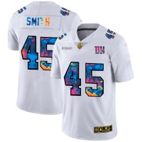 New York New York Giants #45 Jaylon Smith Men's White Nike Multi-Color 2020 NFL Crucial Catch Limited NFL Jersey
