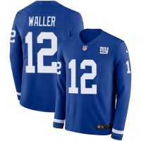 Nike New York Giants #12 Darren Waller Royal Blue Team Color Men's Stitched NFL Limited Therma Long Sleeve Jersey